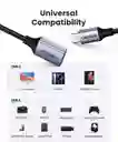 Cable Adaptador Ugreen Usb-c A Usb 3.0 Otg De Nailon, 15 Cm, Color Gris Y Negro