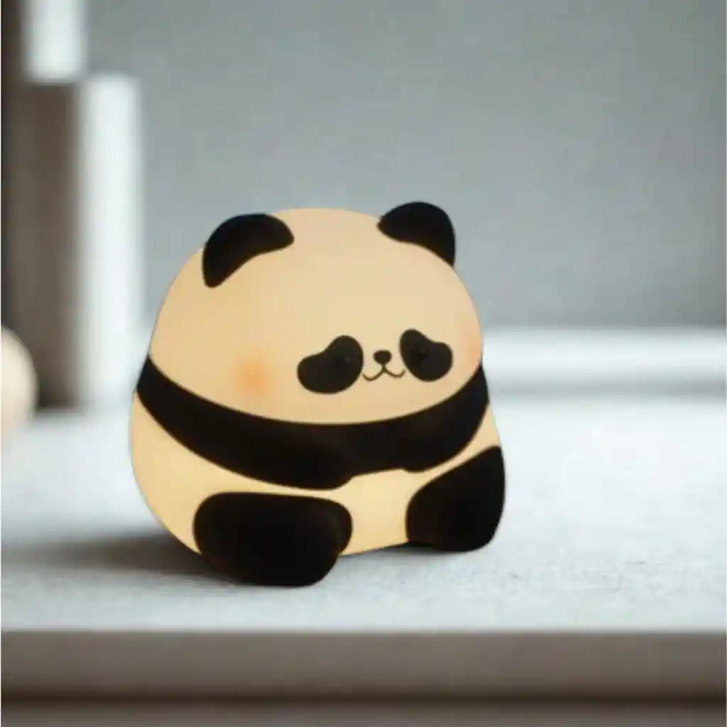 Lampara De Silicona En Forma De Animal Panda Sentado Y Feliz