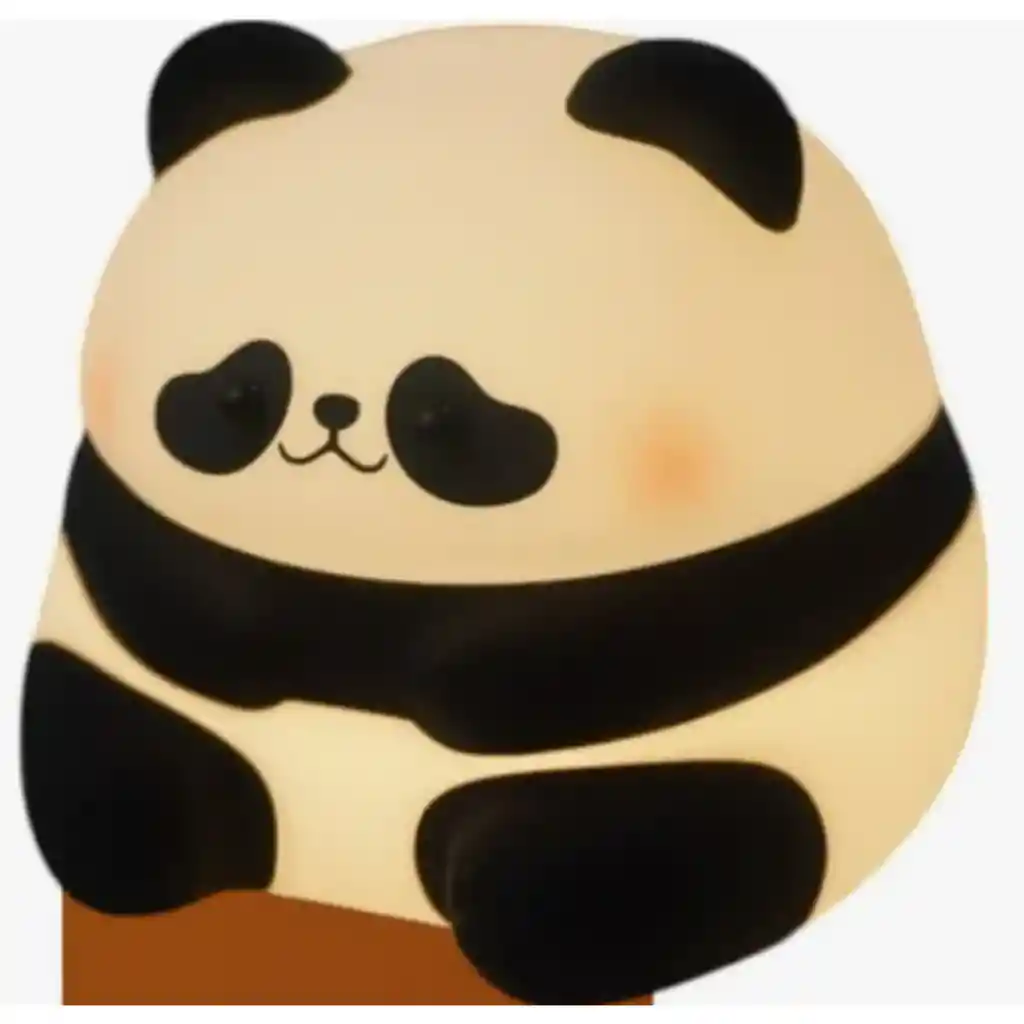 Lampara De Silicona En Forma De Animal Panda Sentado Y Feliz