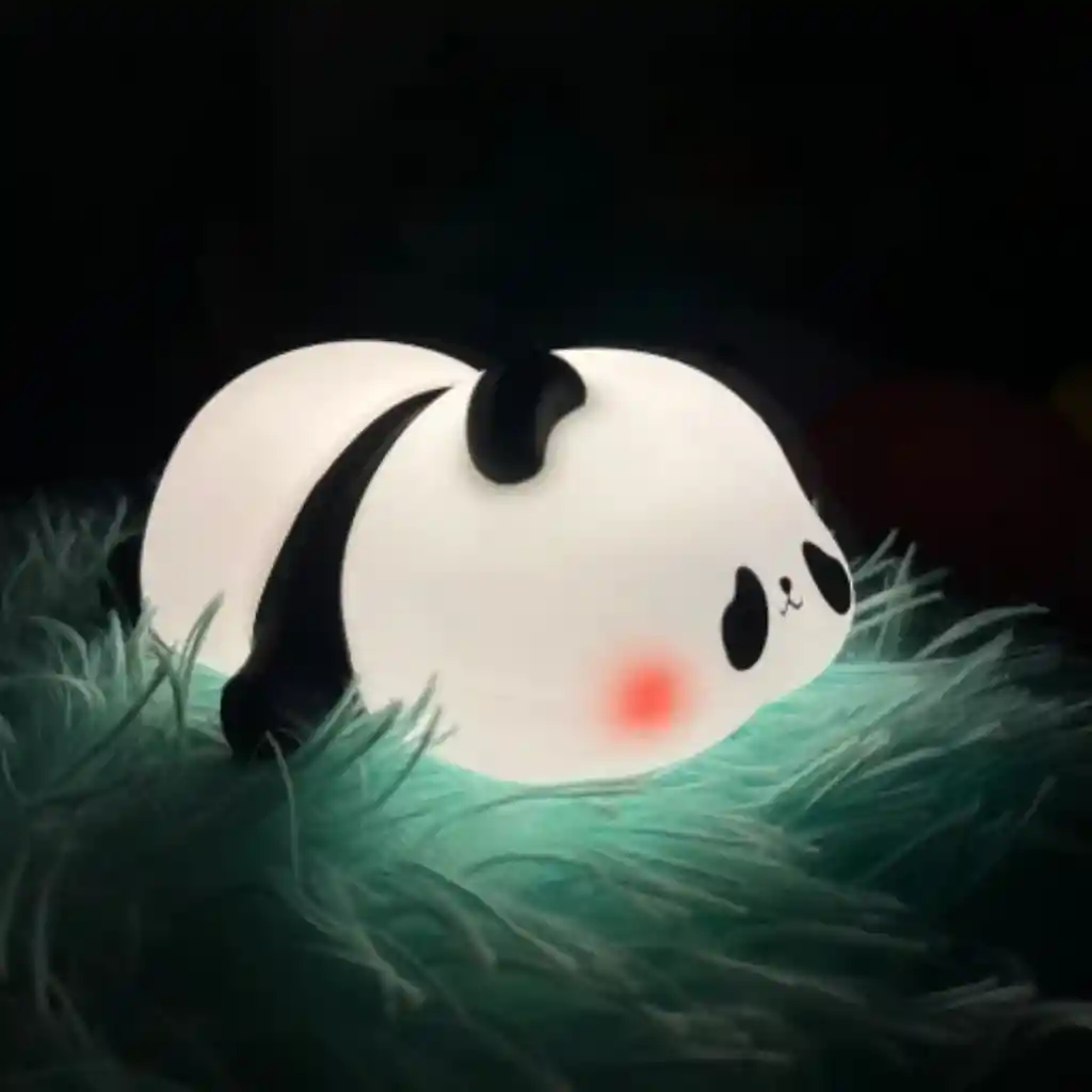 Lámpara De Silicona En Forma De Panda Acostado Luz Nocturna