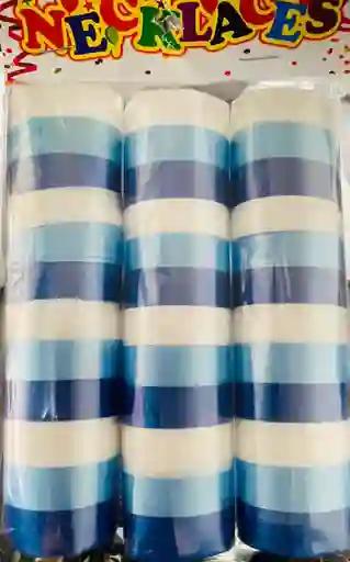 Paquete De Serpentinas Azul Claro, Azul Oscuro Y Blanco Decoracion De Fiestas