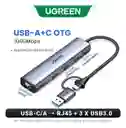 Hub Usb C Ugreen Cm475 5 En 1 Con Red Ethernet Gigabit