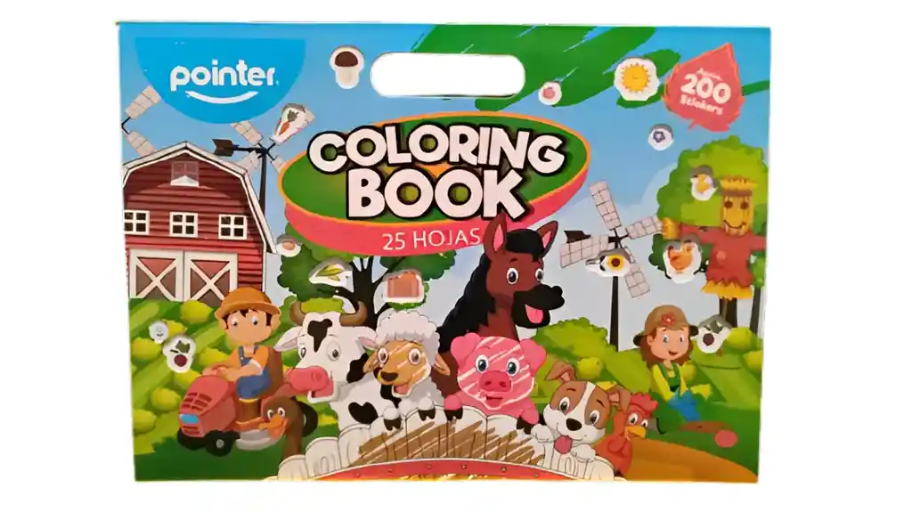 Libro De Colorear Con 200 Stickers Granja Para Niños