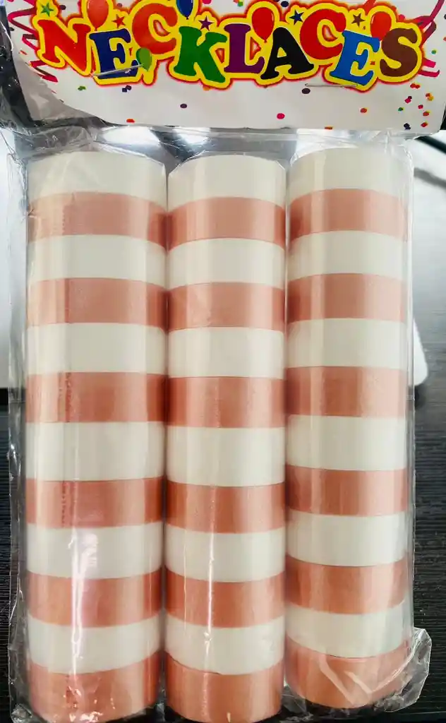 Paquete De Serpentinas Rosado Y Blanco Decoracion De Fiestas