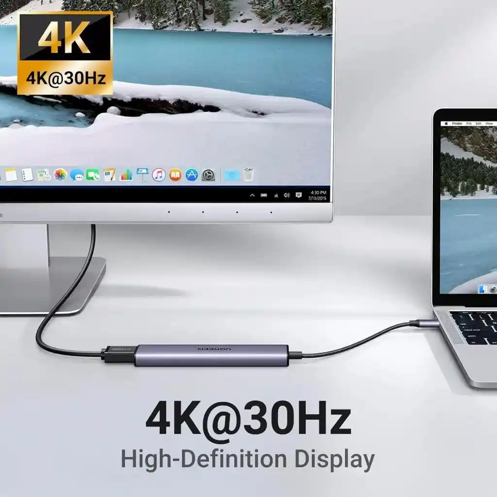 Adaptador Ugreen Hub Usb Ethernet 5 En 1 Alta Velocidad