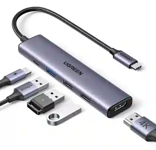 Adaptador Ugreen Hub Usb Ethernet 5 En 1 Alta Velocidad
