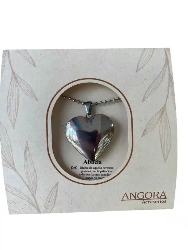 Cadena Relicario Corazón Abuela Plata