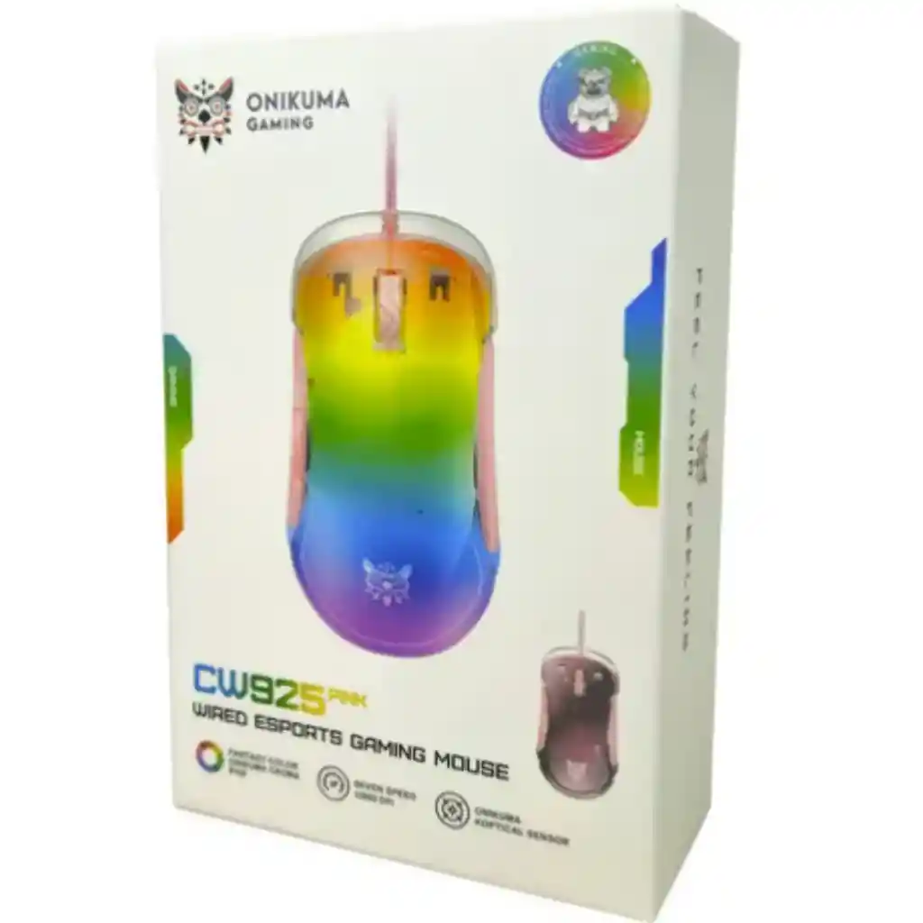 Mouse De Juego Gamer Onikuma Cw925 Rosa Rgb