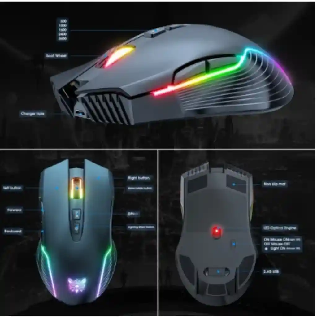 Mouse Inalámbrico Onikuma Cw905 Negro Usb