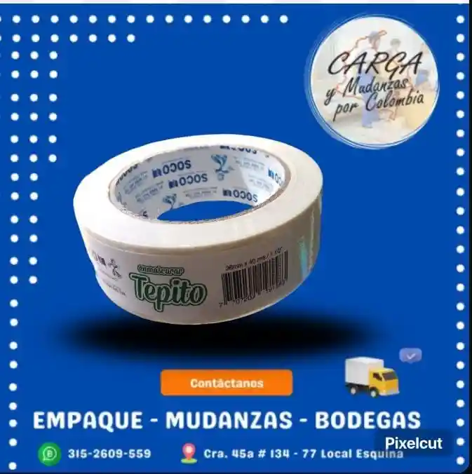 Cinta De Enmascarar Pulgada Y Media X 40 Metros-empaque-embalaje