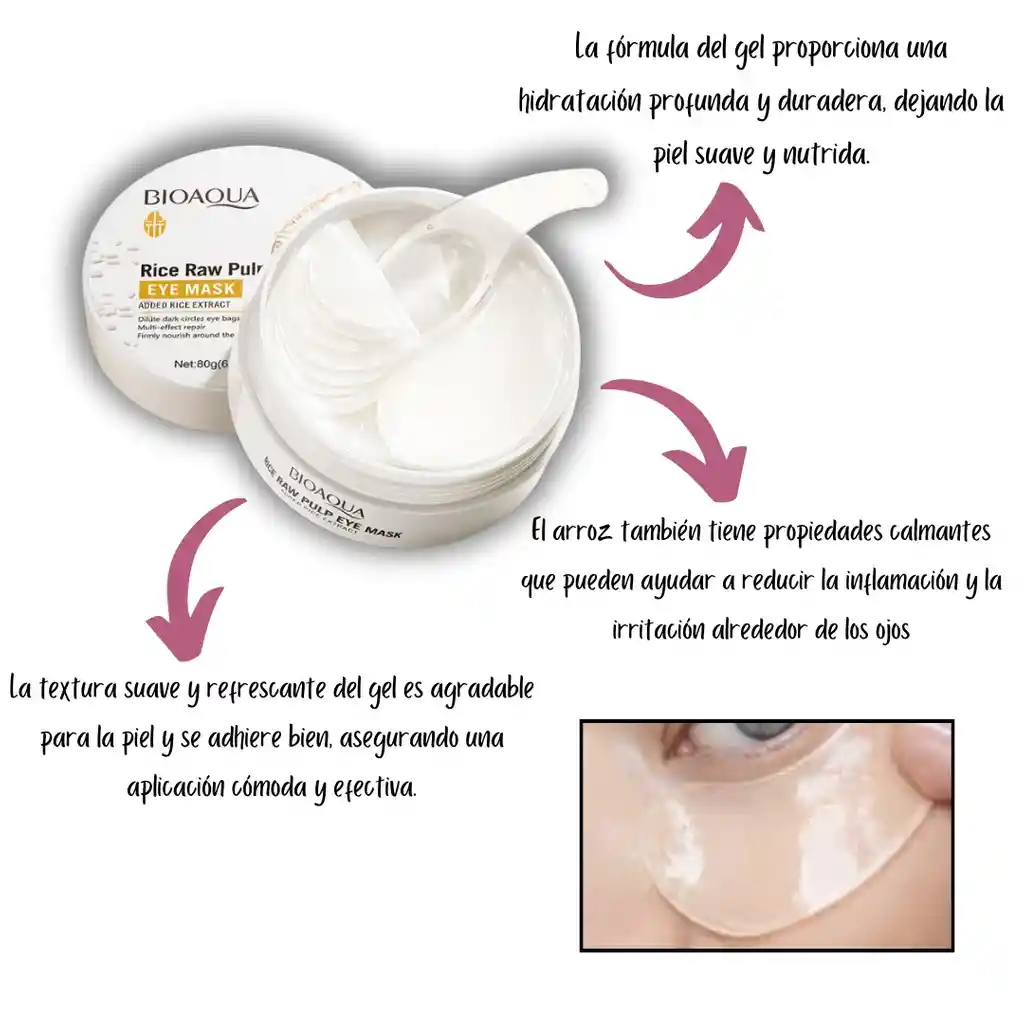 Bioaqua Parches Para Contorno Ojos Arroz X 60