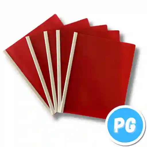 Paquete Carpeta Lomo Corredizo X5 Unds Oficio Rojas