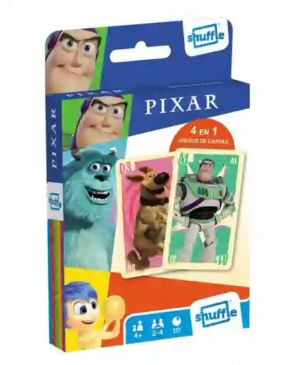 Juego De Cartas 4 En 1 Pixar Para Niños