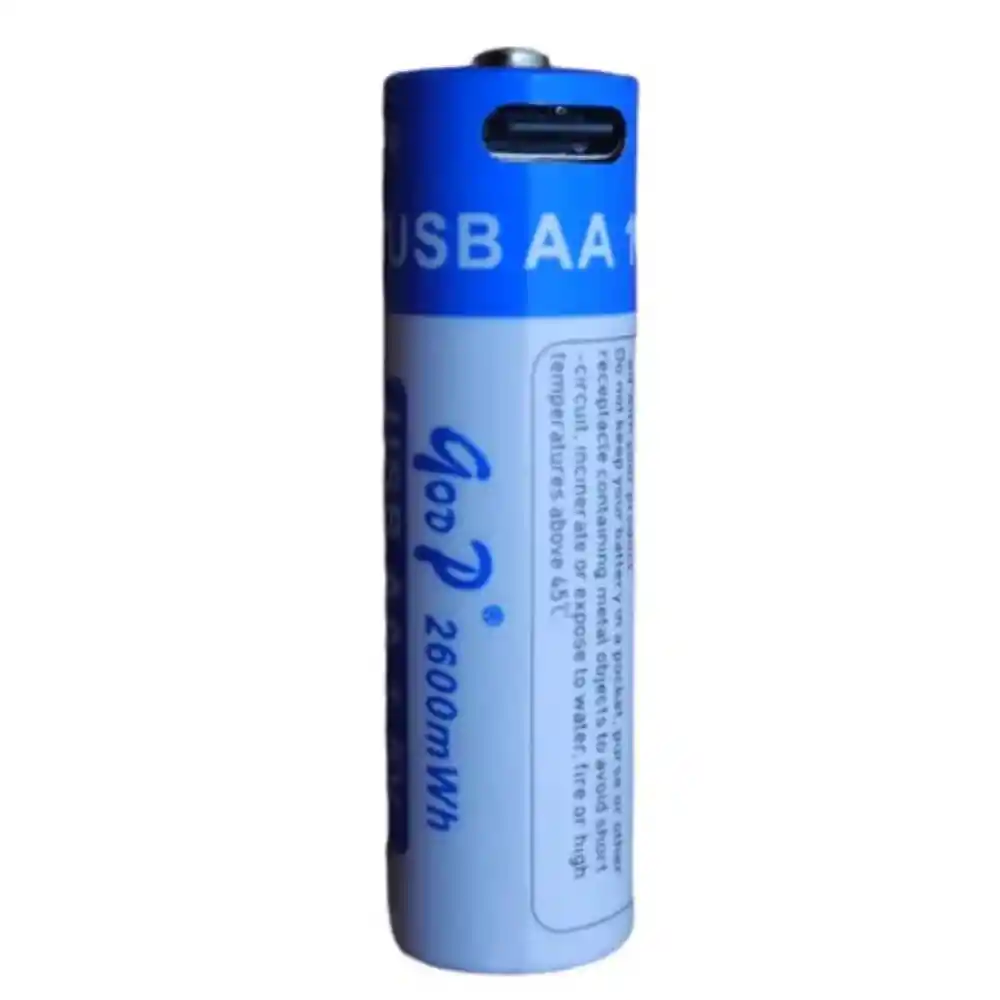 Bateria Pilas Recargable R6 2600 Mah X4 Und Usb Tipo C Goo P