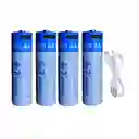 Bateria Pilas Recargable R6 2600 Mah X4 Und Usb Tipo C Goo P