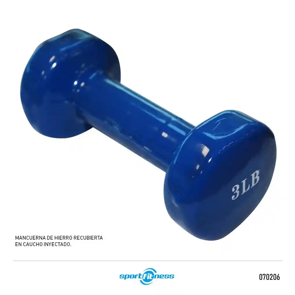 Mancuerna En Vinilo Azul 3 Libras Unidad