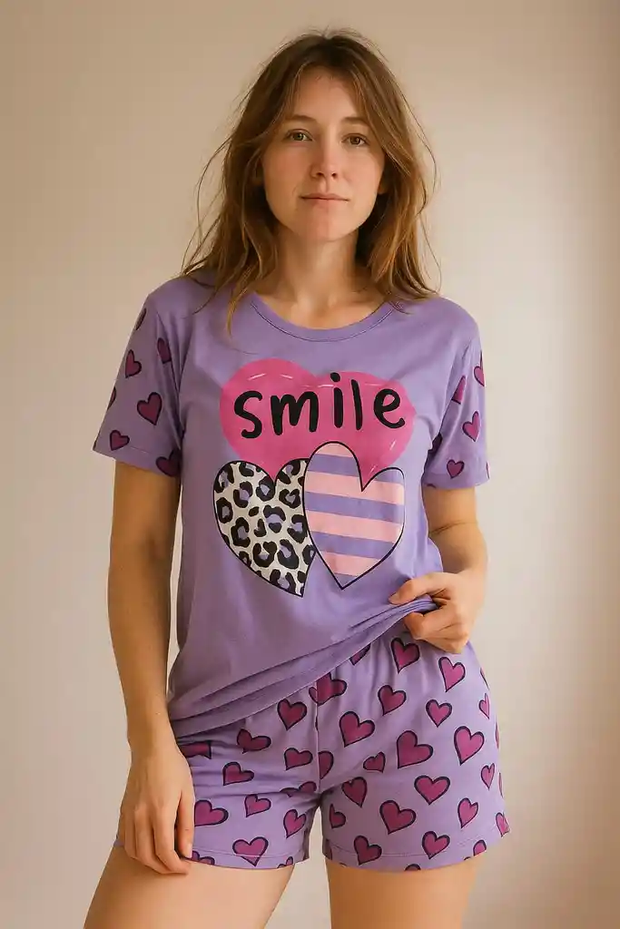 Conjunto De Pijama Estampada De Dos Piezas