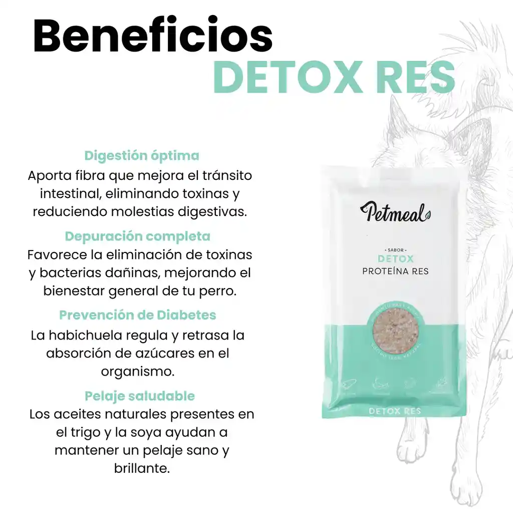 Petmeal Dieta Cocida Natural Perros - Detox Res