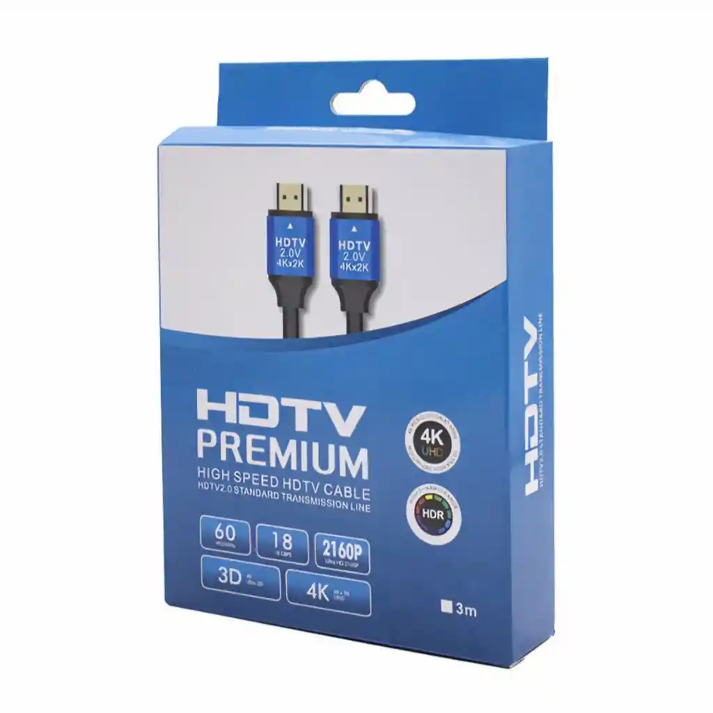 Cable Hdmi 4k 3 Metros Premium De Alta Velocidad