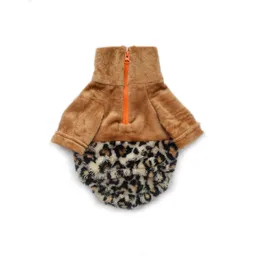 Saco S Cuello Alto Cremallera Bisonte Animal Print Con Corte Camel