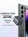 Mini Cargador 30w Ugreen Carga Rápida Usb C Gan Compatible Color Gris