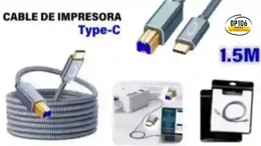 Cable Para Impresora Tipo C De 1.5 Metros