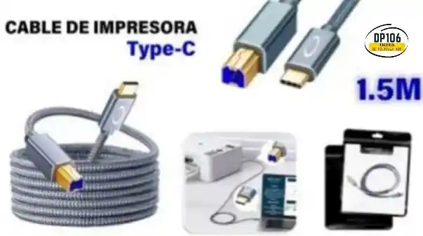 Cable Para Impresora Tipo C De 1.5 Metros