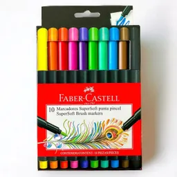 Marcadores Punta Pincel Supersoft Faber Castell X 10