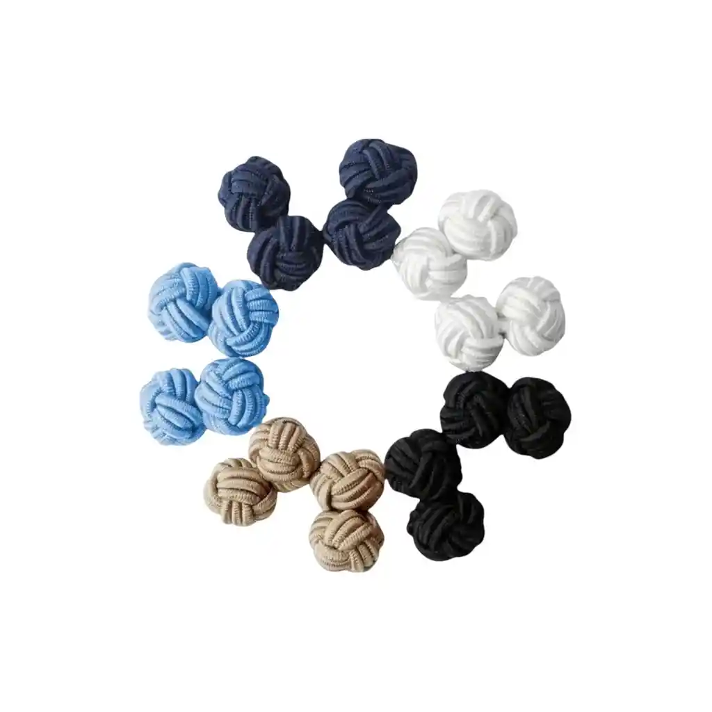 5 Pares De Mancornas Camisa Color Nylon Gemelos Fiesta Smoking