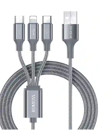 Cables De Carga Gris Usb Múltiples: Cable De Carga Usb Múltiple 3 En 1