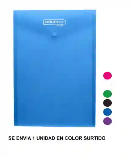 Carpeta Sobre Vertical Carta Con Broche Colores Surtidos Oe-878