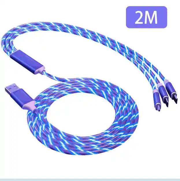 Cable Usb Tipo C Carga Rapida Cable Led Azul