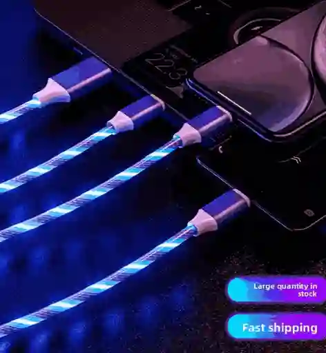 Cable Usb Tipo C Carga Rapida Cable Led Azul