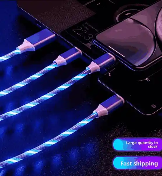 Cable Usb Tipo C Carga Rapida Cable Led Azul