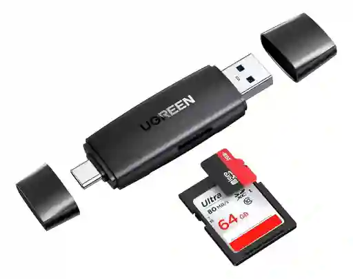 Ugreen Adaptador Doble Puerto Usb-c/usb 3.0 Lector Tarjetas