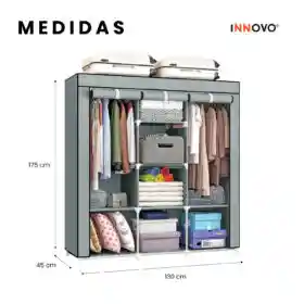 Clóset Armable 3 Cuerpos Con Zapatero 9 Niveles Organizador De Ropa Zapatos Práctico