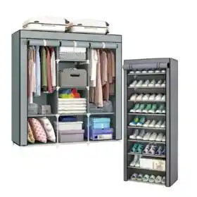Clóset Armable 3 Cuerpos Con Zapatero 9 Niveles Organizador De Ropa Zapatos Práctico