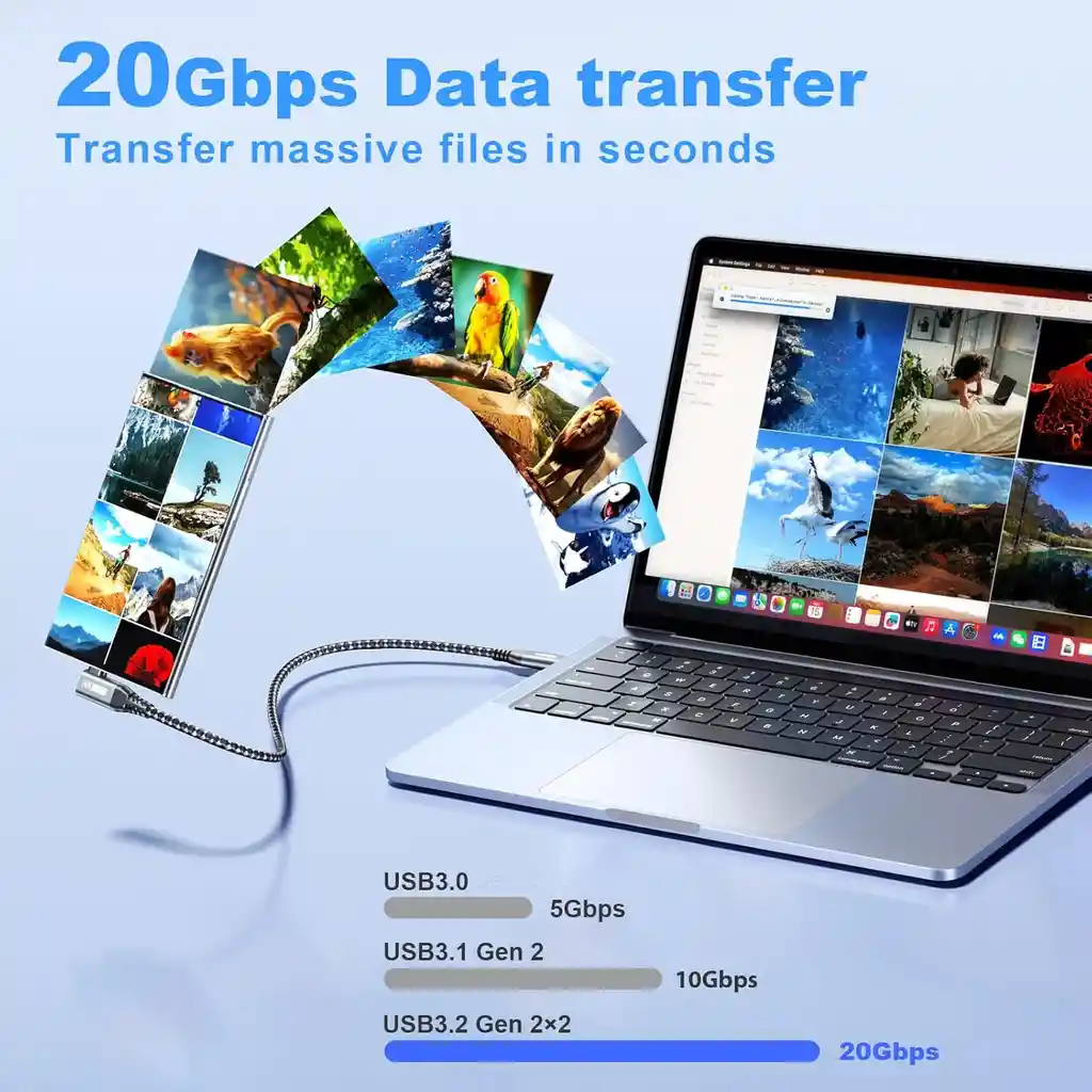 Cable Usb C Salida Video 4k Monitor Portatil Carga 100w