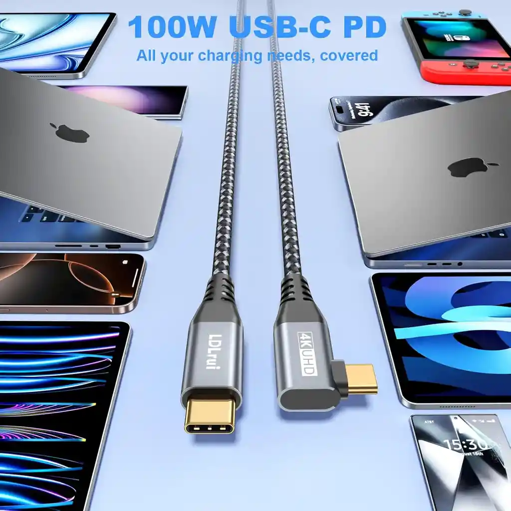 Cable Usb C Salida Video 4k Monitor Portatil Carga 100w