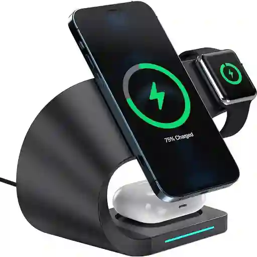 Cargador Inalámbrico 3 En 1 Compatible Con Iphone
