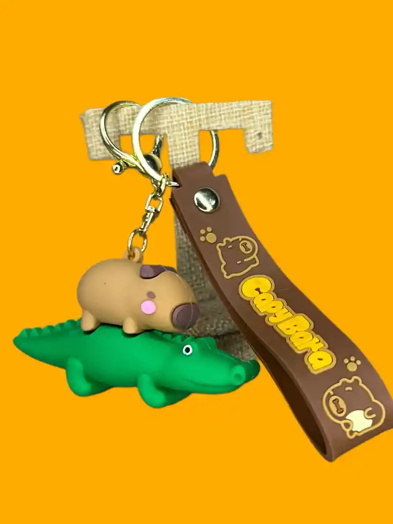 Llavero Capybara Con Cocodrilo