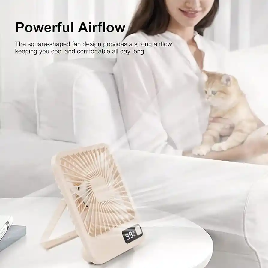 Ventilador De Escritorio Portátil, Recargable Por Usb Para El Hogar Y La Oficina