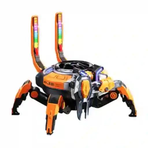 Altavoz Bluetooth My-301 Robot Cangrejo Naranja Recargable Luces Led