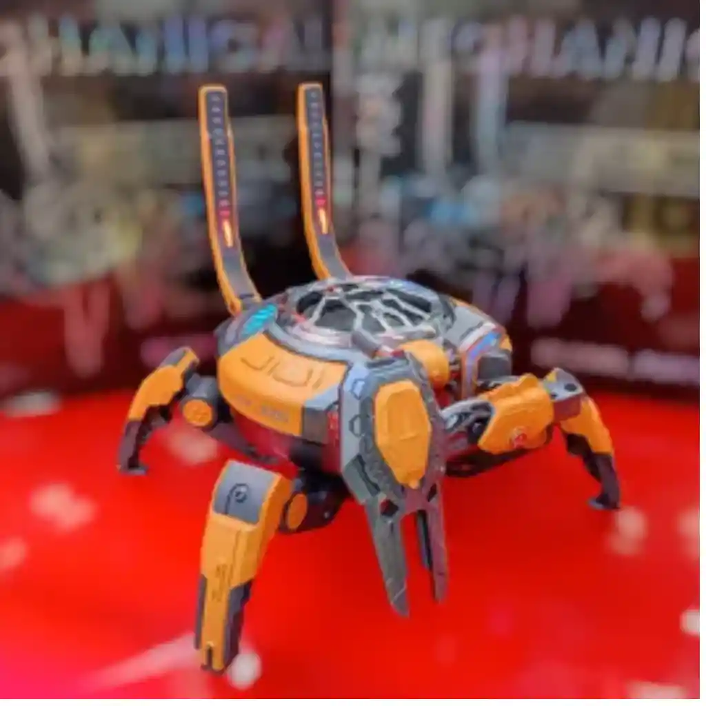 Altavoz Bluetooth My-301 Robot Cangrejo Naranja Recargable Luces Led