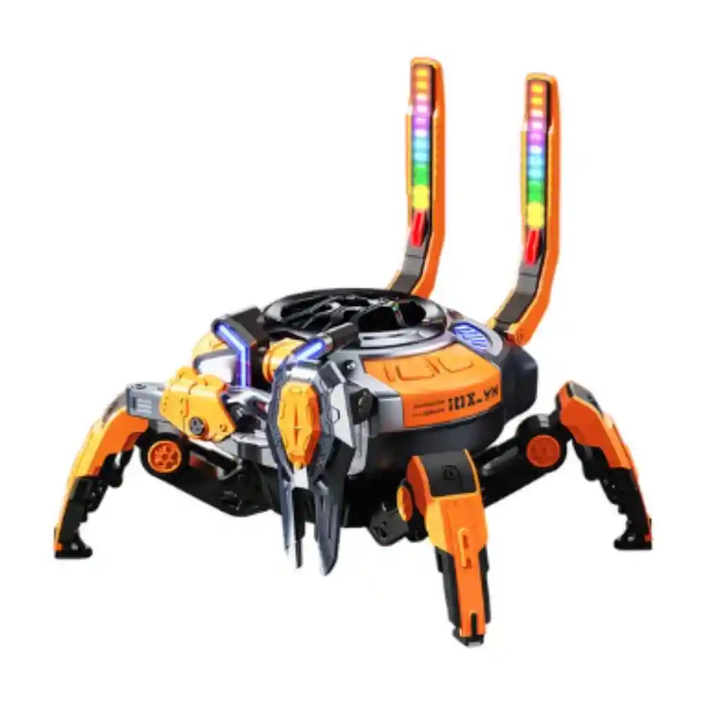 Altavoz Bluetooth My-301 Robot Cangrejo Naranja Recargable Luces Led