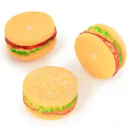 Juguete Masticable En Plastico Suave Con Sonido Para Mascota En Forma De Hamburguesa Para Perros Y Gatos