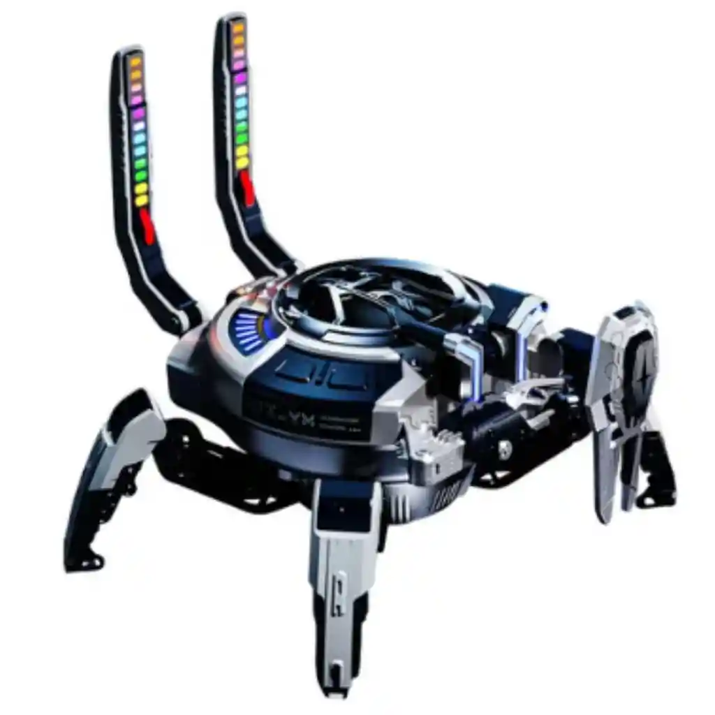Altavoz Bluetooth My-301 Robot Cangrejo Azul Recargable Luces Led