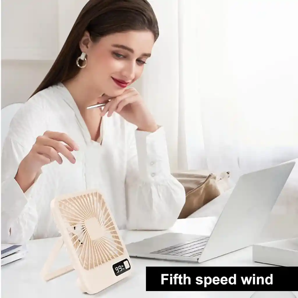 Ventilador De Escritorio Portátil, Recargable Por Usb Para El Hogar Y La Oficina