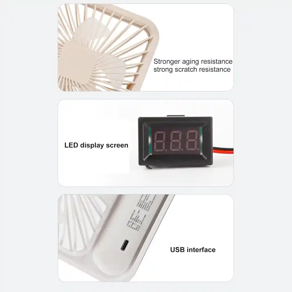 Ventilador De Escritorio Portátil, Recargable Por Usb Para El Hogar Y La Oficina