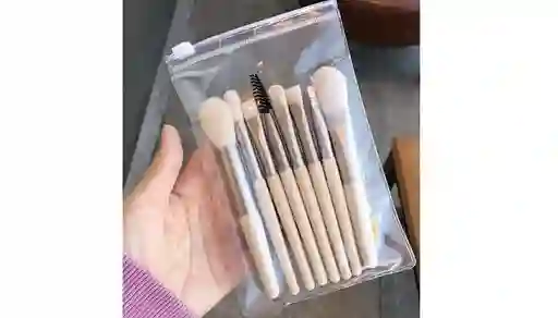 Kit X 8 Mini Brochas Beige Maquillaje Rostro